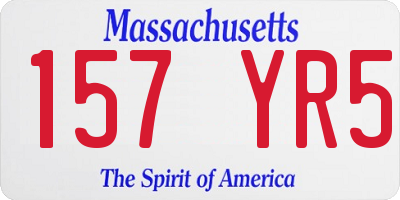 MA license plate 157YR5