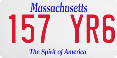 MA license plate 157YR6