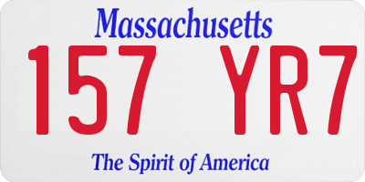 MA license plate 157YR7