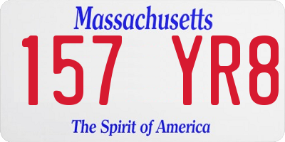 MA license plate 157YR8