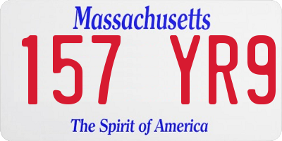 MA license plate 157YR9