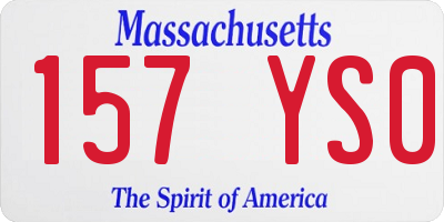 MA license plate 157YS0