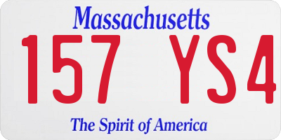 MA license plate 157YS4