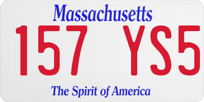 MA license plate 157YS5