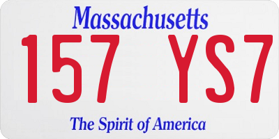 MA license plate 157YS7