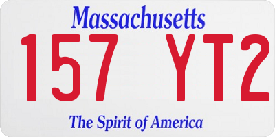 MA license plate 157YT2