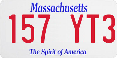 MA license plate 157YT3