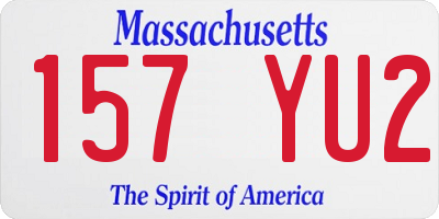 MA license plate 157YU2
