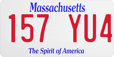 MA license plate 157YU4