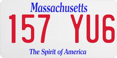 MA license plate 157YU6