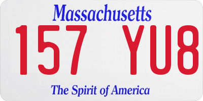 MA license plate 157YU8