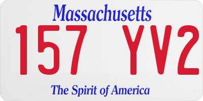 MA license plate 157YV2