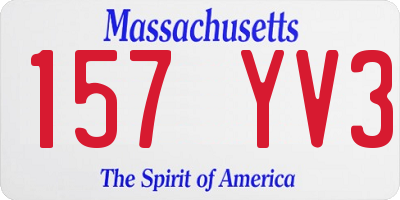 MA license plate 157YV3