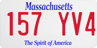 MA license plate 157YV4