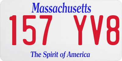 MA license plate 157YV8