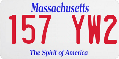 MA license plate 157YW2
