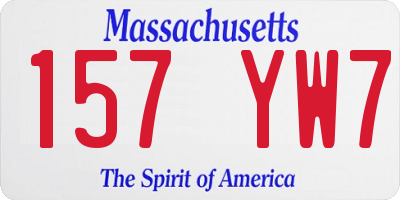 MA license plate 157YW7