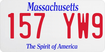 MA license plate 157YW9