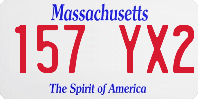 MA license plate 157YX2
