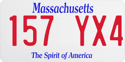MA license plate 157YX4