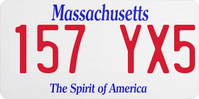 MA license plate 157YX5