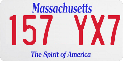 MA license plate 157YX7