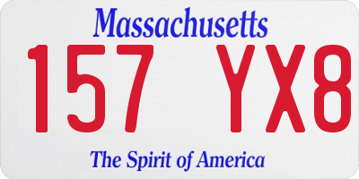 MA license plate 157YX8