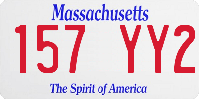 MA license plate 157YY2