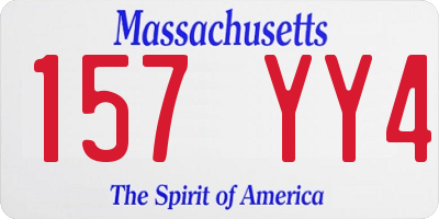 MA license plate 157YY4