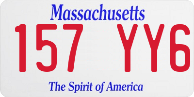 MA license plate 157YY6