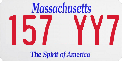 MA license plate 157YY7