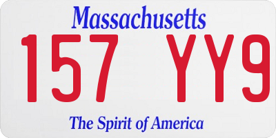 MA license plate 157YY9