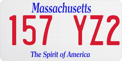 MA license plate 157YZ2