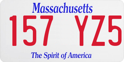 MA license plate 157YZ5
