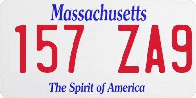 MA license plate 157ZA9