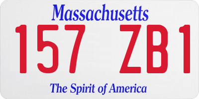 MA license plate 157ZB1