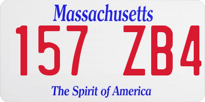 MA license plate 157ZB4