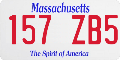 MA license plate 157ZB5