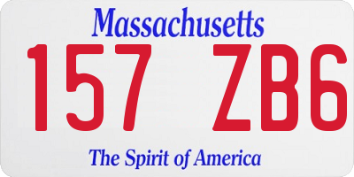 MA license plate 157ZB6