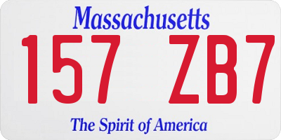MA license plate 157ZB7