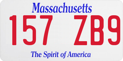 MA license plate 157ZB9