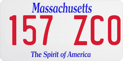 MA license plate 157ZC0