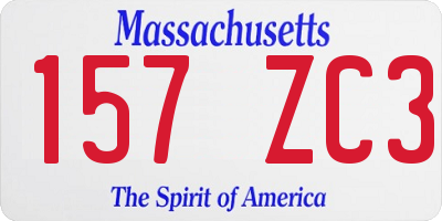 MA license plate 157ZC3
