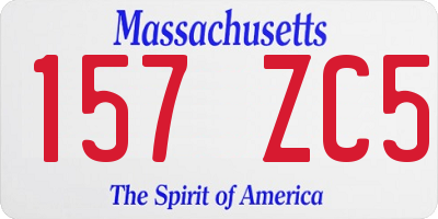 MA license plate 157ZC5