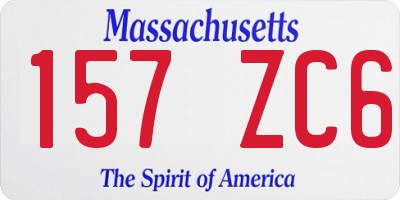 MA license plate 157ZC6