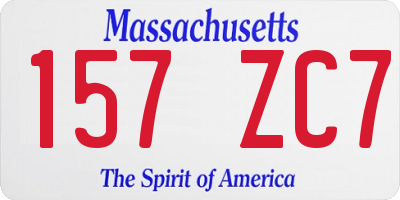 MA license plate 157ZC7