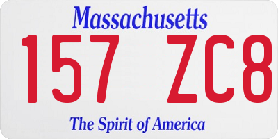 MA license plate 157ZC8