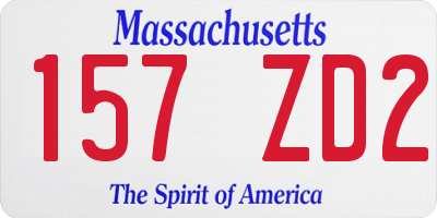 MA license plate 157ZD2
