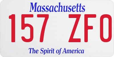 MA license plate 157ZF0
