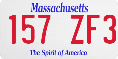 MA license plate 157ZF3